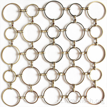 cortinas de metal de malha de anel decorativo interior